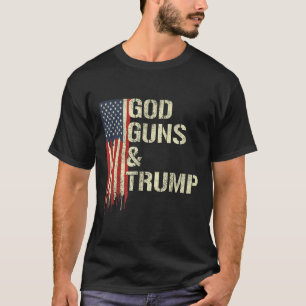 Camiseta Deus Armas e Trump I segundo Alteração Bandeira