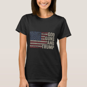 Camiseta Deus Armas E Trump - Pro Deus Arma Divertido Repub