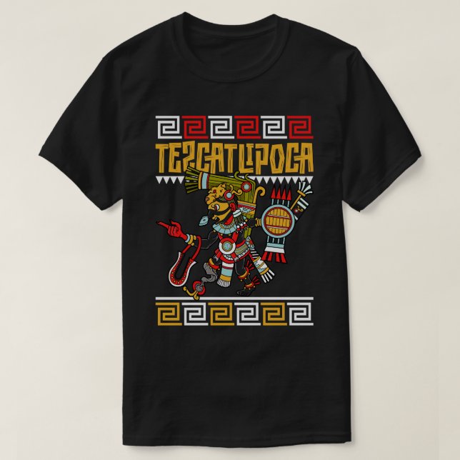 Camiseta Deus asteca da noite Tezcatlipoca (Frente do Design)