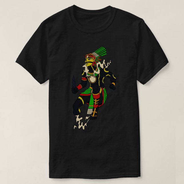Camiseta Deus asteca da noite Tezcatlipoca 1 (Frente do Design)
