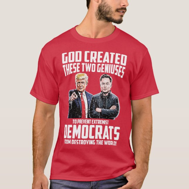 Camiseta Deus Criou Estes Dois Genios (2) (Frente)