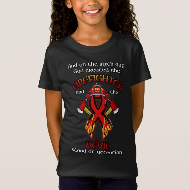Camiseta Deus Criou o Bombeiro (Frente)