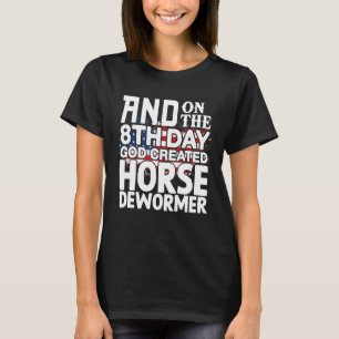 Camiseta Deus Criou o desfibrilador do cavalo Escuro Humor 