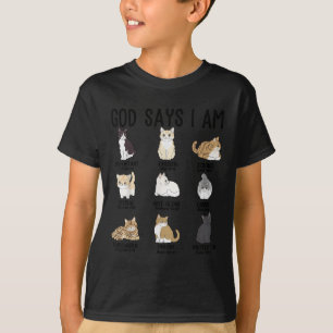 Camiseta Deus Cristão Diz Eu Sou Gata Jesus Adolescente Men