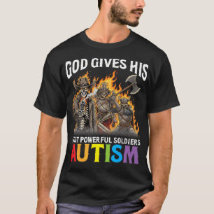 Camiseta Deus Dá aos Seus Soldados Mais Poderosos Autismo