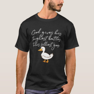 Camiseta Deus Dá As Suas Batalhas Mais Duras A Seu Goo Sile