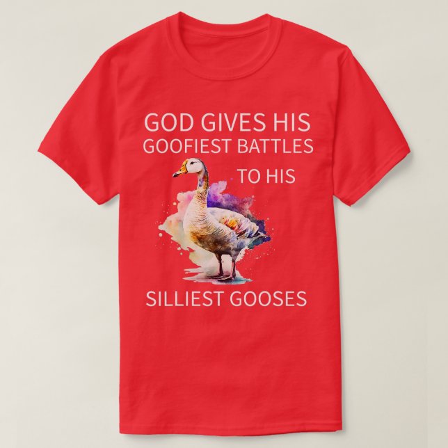 Camiseta Deus Dá As Suas Batalhas Mais Goofistas Ao Seu Goo (Frente do Design)
