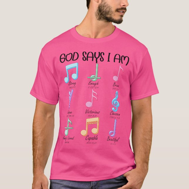 Camiseta Deus Diga Que Sou Musical Notes Piano Guitar Chris (Frente)