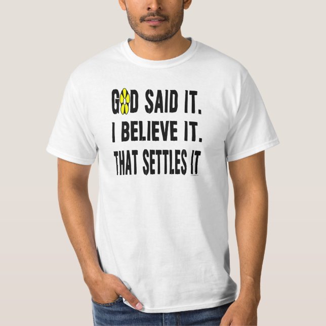 Camiseta Deus Disse! Flor Amarela (Frente)