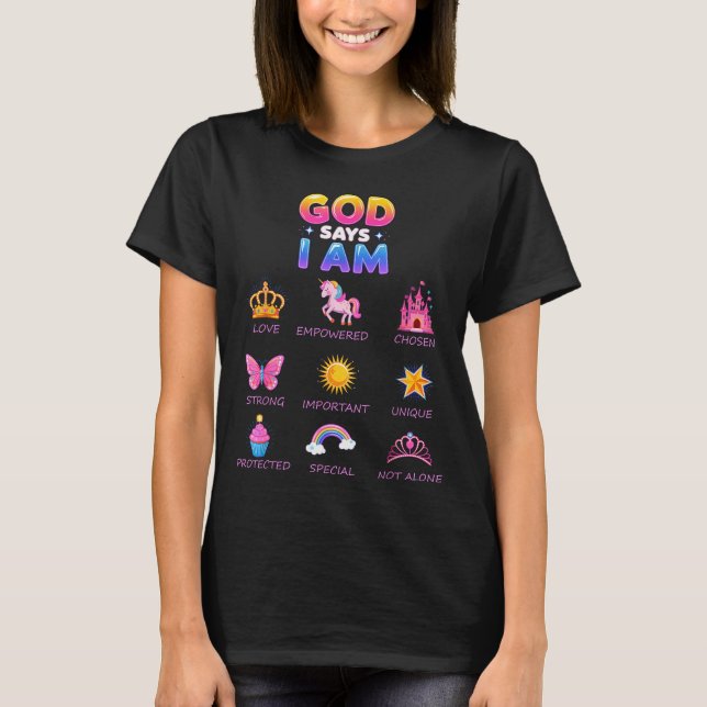 Camiseta Deus Diz Eu Sou Princesa Fofa Jesus Adolescente Me (Frente)