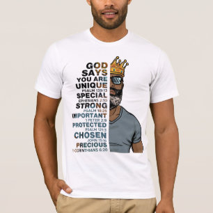 Camiseta Deus Diz Eu Sou Rei Negro Homem Melanina Cara Irmã