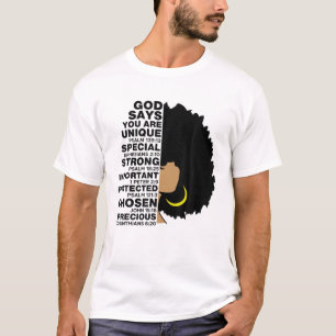 Camiseta Deus Diz Melanin Girl International Women Day Girl
