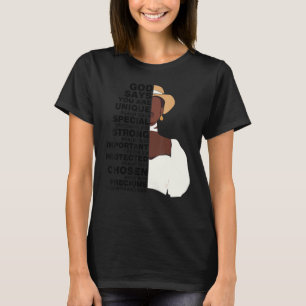 Camiseta Deus Diz Menina Melanina Dia Internacional da Mulh