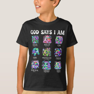 Camiseta Deus Diz Que Eu Sou Design De Escritura De Tartaru