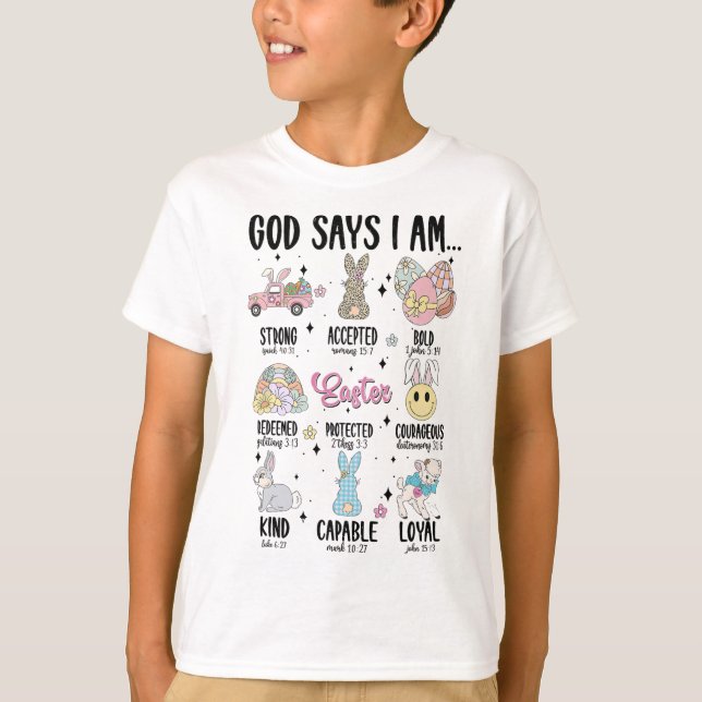 Camiseta Deus Diz Que Eu Sou Dia De Páscoa Engraçado Cristã (Frente)