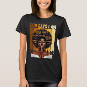 Camiseta Deus Diz Que Eu Sou História Negra Melanina Menina