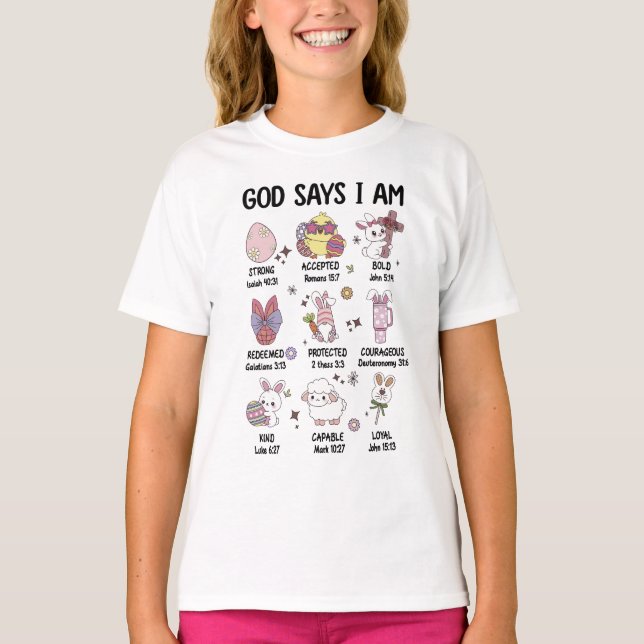 Camiseta Deus Diz Que Eu Sou Páscoa Cristã Custa (Frente)