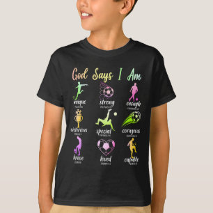 Camiseta Deus Diz Que Eu Sou Versículo Bíblico Cristão Reli