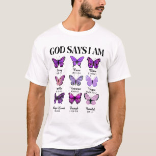 Camiseta Deus Diz Que Sou Borboleta Cristã Meninas Crianças