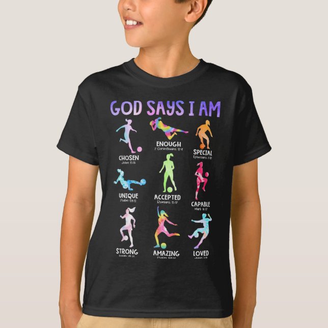 Camiseta Deus Diz Que Sou Cristã Garotas Adolescentes Crian (Frente)