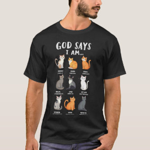 Camiseta Deus Diz Que Sou Cristão Gatos Engraçados Versícul