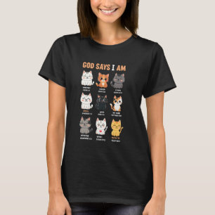 Camiseta Deus Diz Que Sou Cristão Gatos Engraçados Versícul