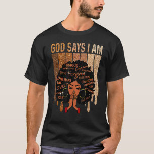 Camiseta Deus Diz Que Sou Melanina Negra Rainha Negra Histo