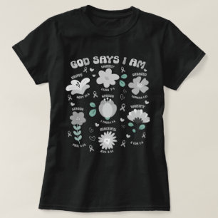 Camiseta Deus Diz Que Sou O Tumor Do Cérebro Cristão, Flor 