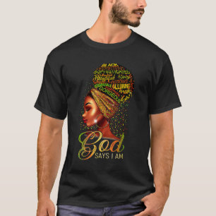 Camiseta Deus Diz Que Sou Orgulho Negro História Afro-Ameri