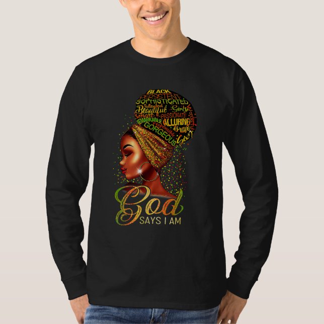 Camiseta Deus Diz Que Sou Orgulho Negro História Afro-Ameri (Frente)