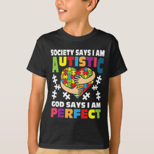 Camiseta Deus Diz Que Sou Perfeito - Quebra-Cabeça Autista 