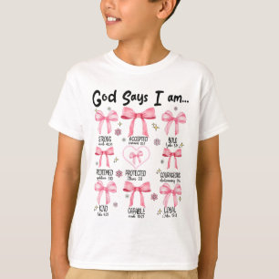 Camiseta Deus Diz Que Sou Rosa Coquete Cristã Jesus Feliz