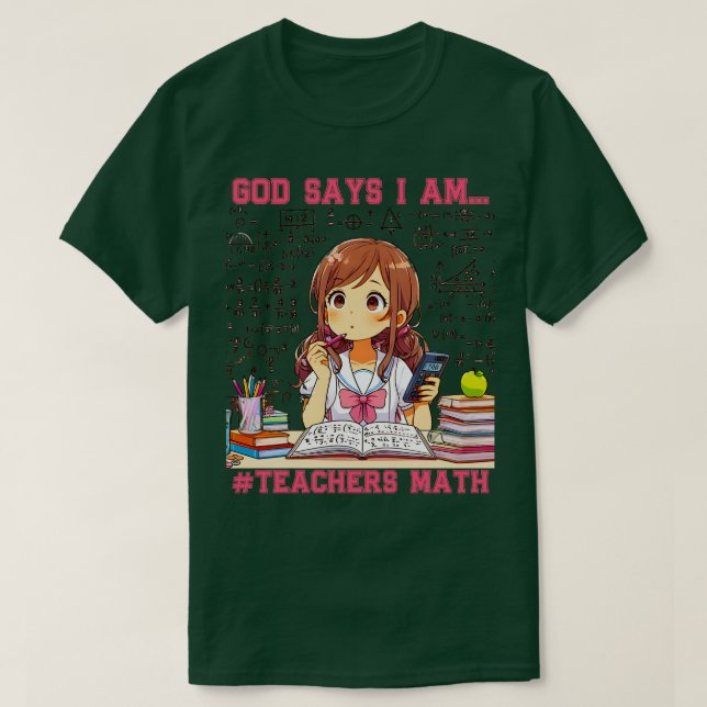 Camiseta Deus diz que sou uma professora de Design de matem (Frente do Design)