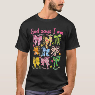 Camiseta Deus Diz Que Você É A Bíblia Cristã Arco Rosa Coqu
