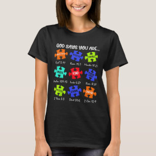 Camiseta Deus Diz Que Você É Autismo Quebra-cabeça De Consc