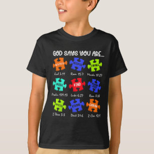 Camiseta Deus Diz Que Você É Autismo Quebra-cabeça De Consc