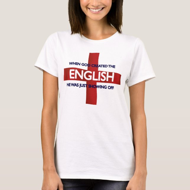Camiseta Deus do dia de St George do inglês criado (Frente)