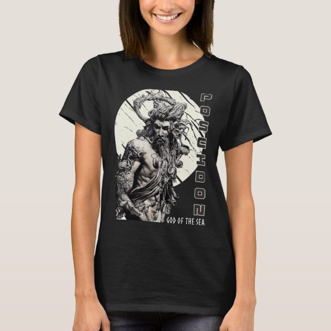 Camiseta Deus Do Mar Poseidon A Antiga Mitologia Grega (Frente)