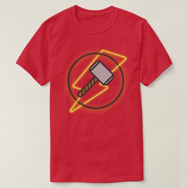 Camiseta Deus do Mjllnir dos relâmpagos e trovão (Frente do Design)