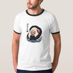 Camiseta Deus do Onigiri Oni Samurai Bola de Arroz Japonês