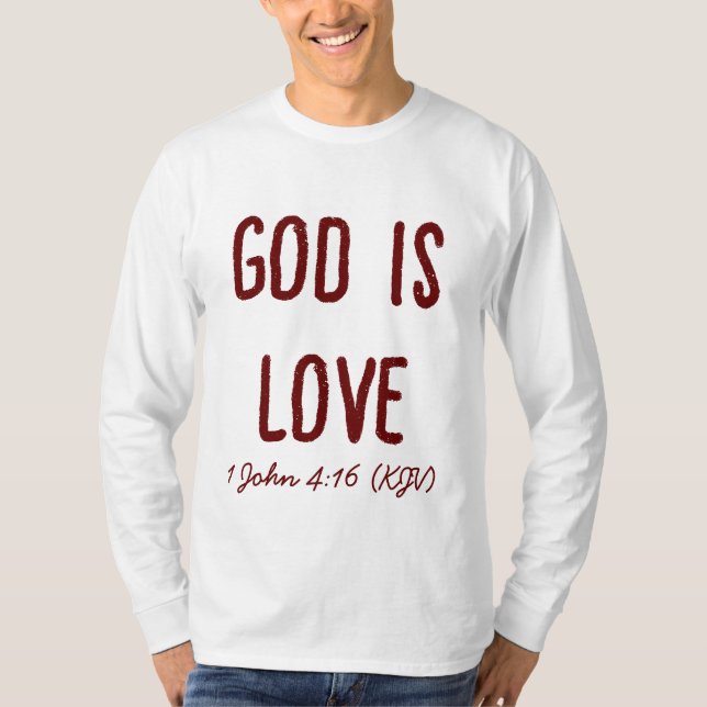 Camiseta DEUS É Amor - Bíblia Verso - Dia de os namorados (Frente)