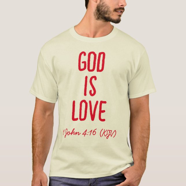 Camiseta DEUS É Amor - Bíblia Verso - Dia de os namorados (Frente)