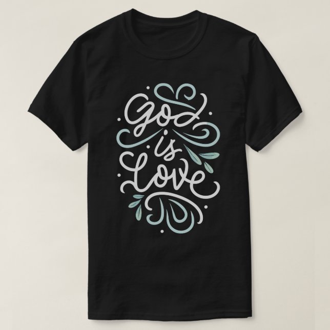 Camiseta Deus é amor, citação cristã (Frente do Design)