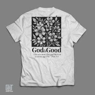 Camiseta Deus É Bom Floral Escritura Inspirador