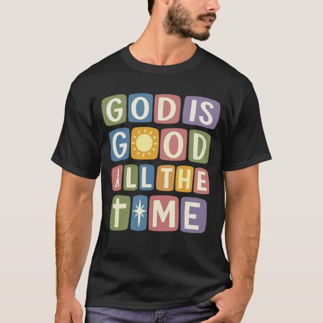Camiseta Deus é bom O tempo todo Fé retrô (Frente)