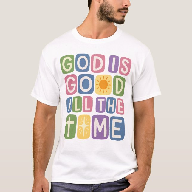 Camiseta Deus é bom O tempo todo Fé retrô (Frente)