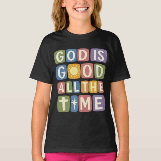 Camiseta Deus é bom O tempo todo Fé retrô (Frente)