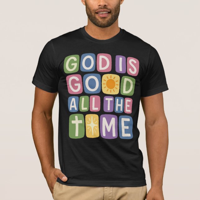 Camiseta Deus é bom O tempo todo Fé retrô (Frente)