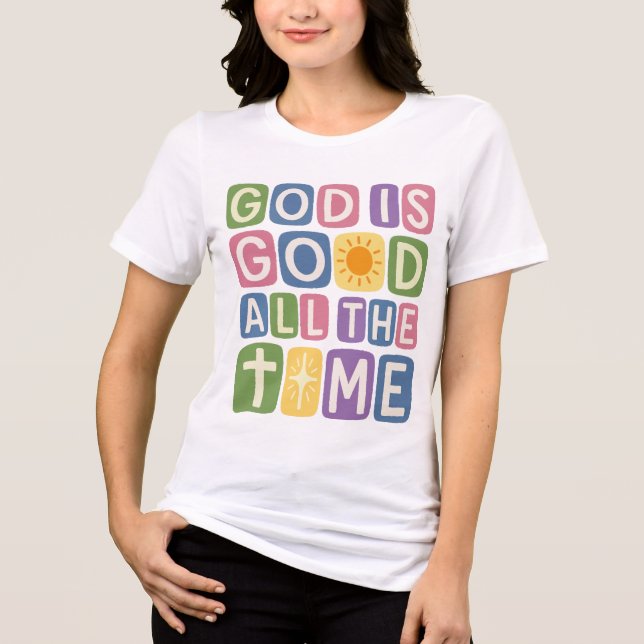 Camiseta Deus é bom O tempo todo Fé retrô (Frente)