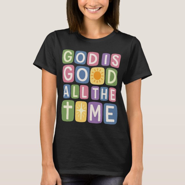 Camiseta Deus é bom O tempo todo Fé retrô (Frente)